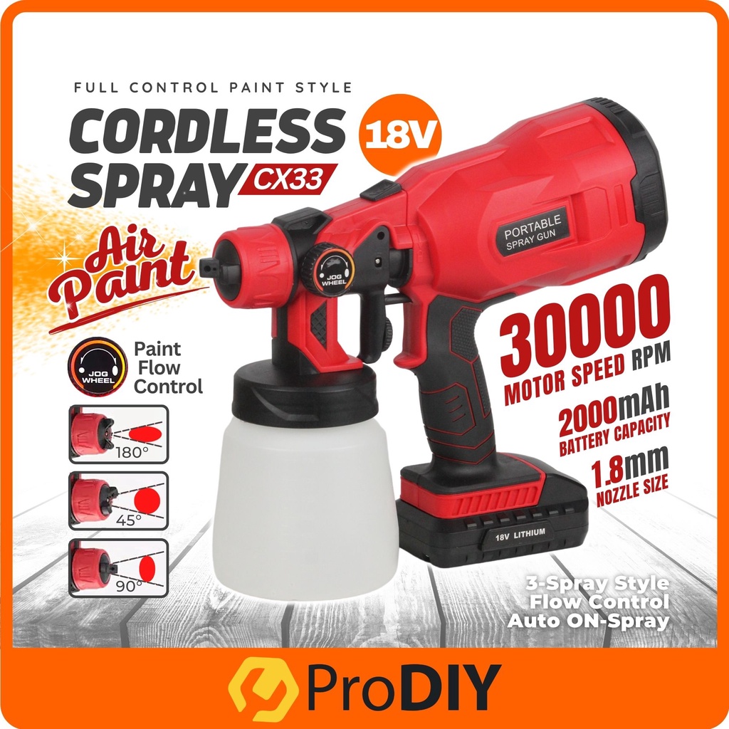 PRODIY CX33 120W 18V Cordless Spray Paint Gun Cordless Spray Gun