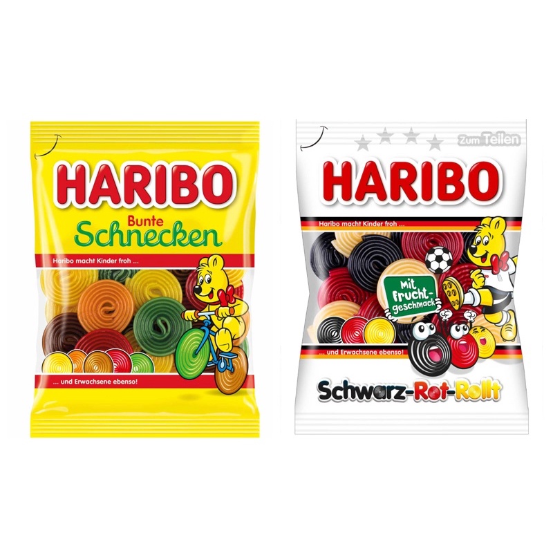 German Haribo Rainbow Fruit Snail Roll Candy 160g World Football