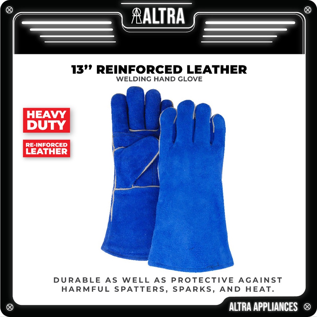 13" Heavy Duty Welding Hand Glove with Full Leather Reinforced / Sarung