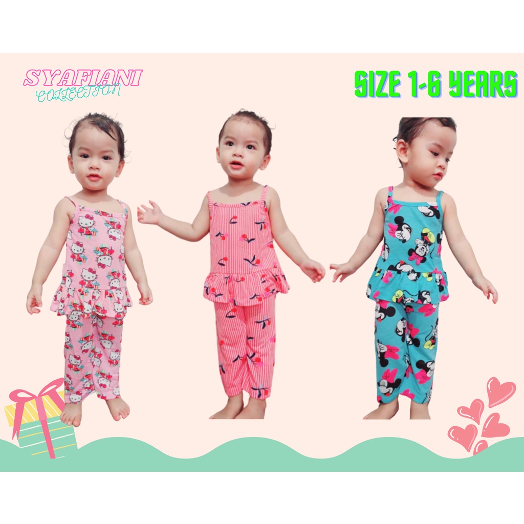 PALAZO KIDS SET/SET COMBO PAKAIAN BUDAK PEREMPUAN /SET SINGLET COTTON ...