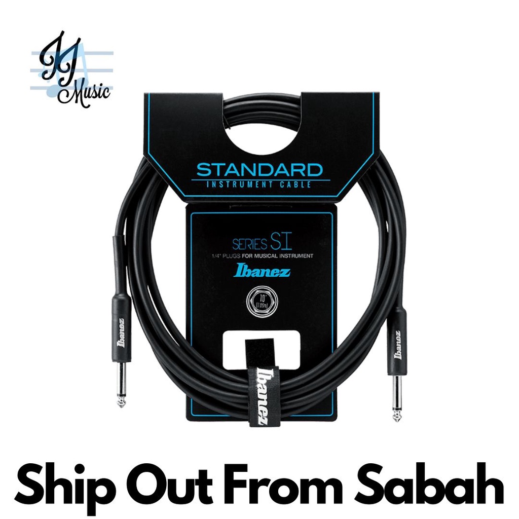 Ibanez SI10 SI Series Guitar Instrument Cable, 10ft, 2 Straight Plugs