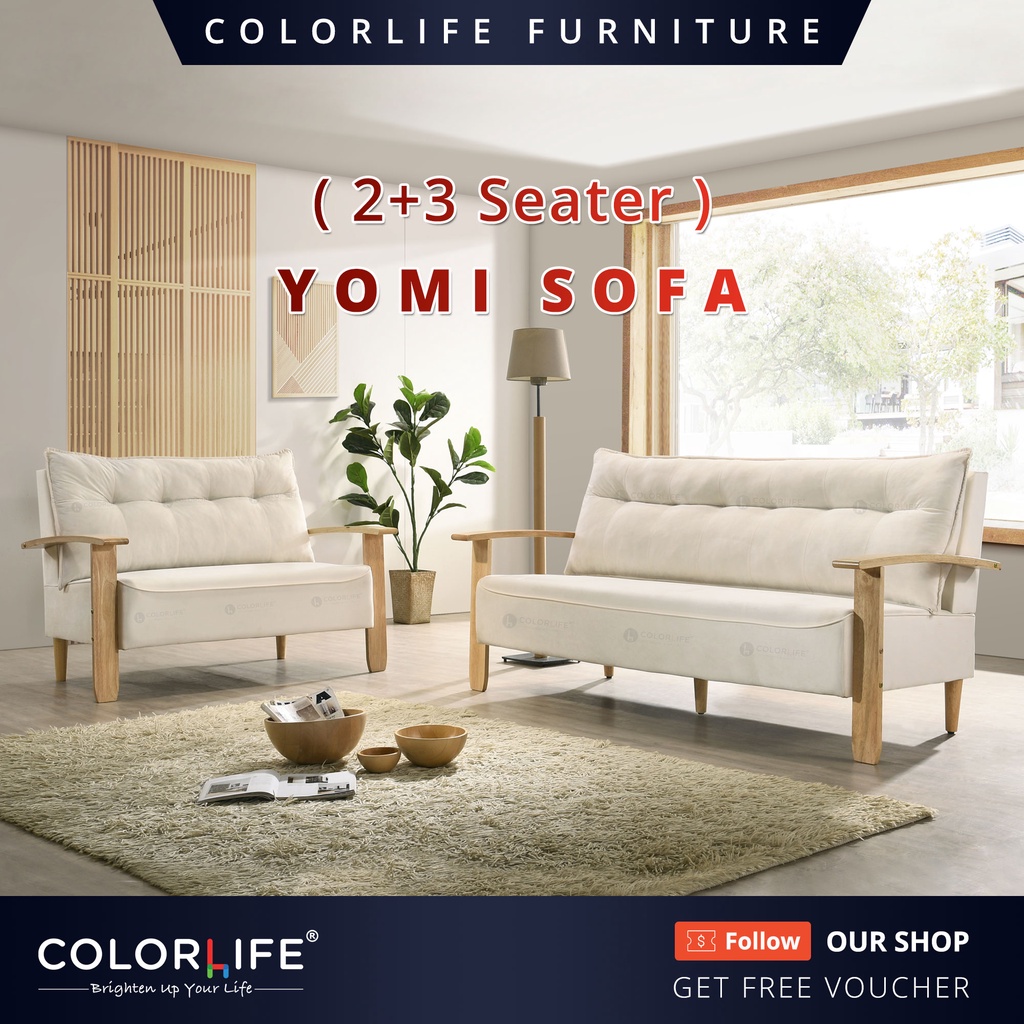 Colorlife Yomi Sofa (2/3/2+3 Seater) / Velvet Fabric Sofa