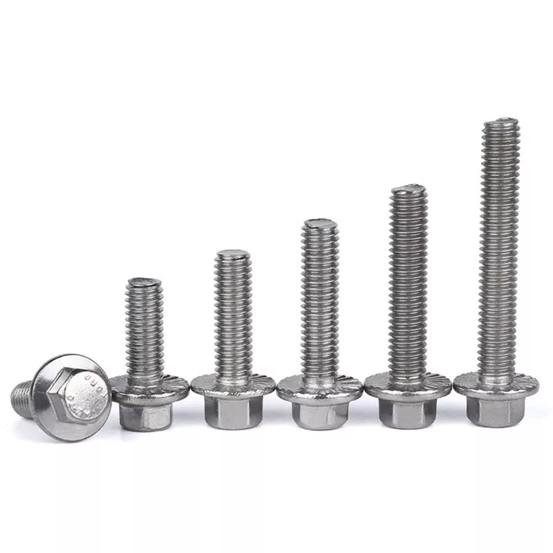 M8 M10 Hexagon Flange Bolt 304 Stainless Steel SHINY SURFACE Hex Bolt ...