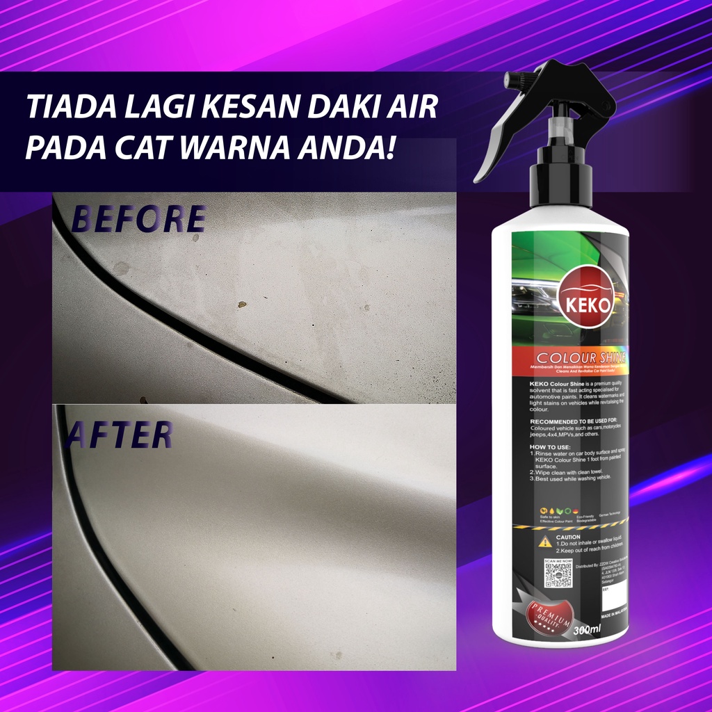Pencuci Cat Kereta Warna Clean Remove Car Body Watermark Quick Polish