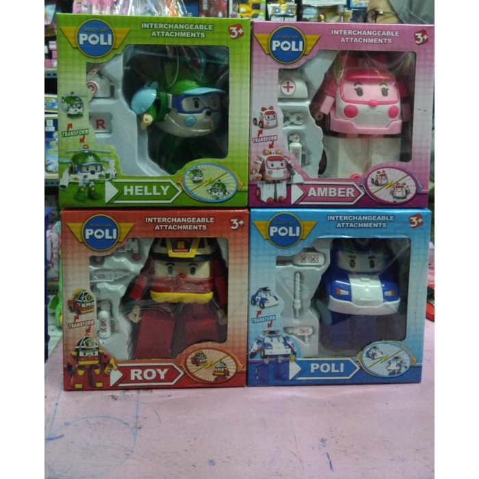 ROBOCAR POLI Vbse Figure robocar Poly amber helly roy set acc action ...