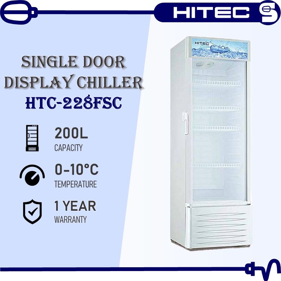 HITEC Single Door Display Chiller HTC228FSC (200L) Manual Defrosting