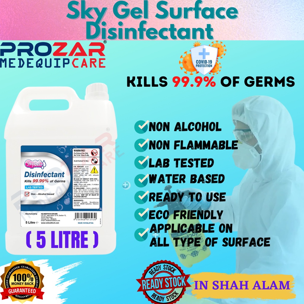 Sky Gel 5Litre Surface Disinfectant / Kill 99.99 of germ, bacteria