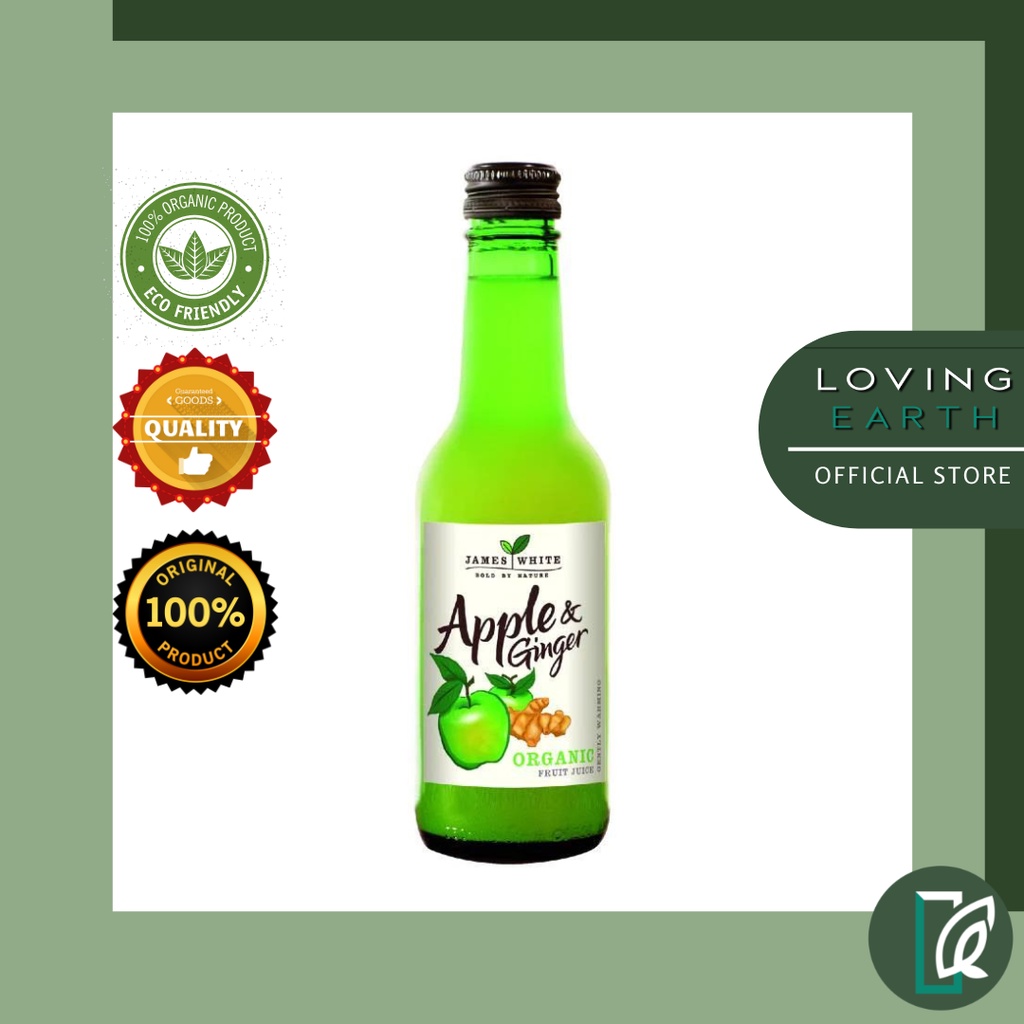 JAMES WHITE ORGANIC APPLE & GINGER JUICE/250ML (IMPORTED FROM UK