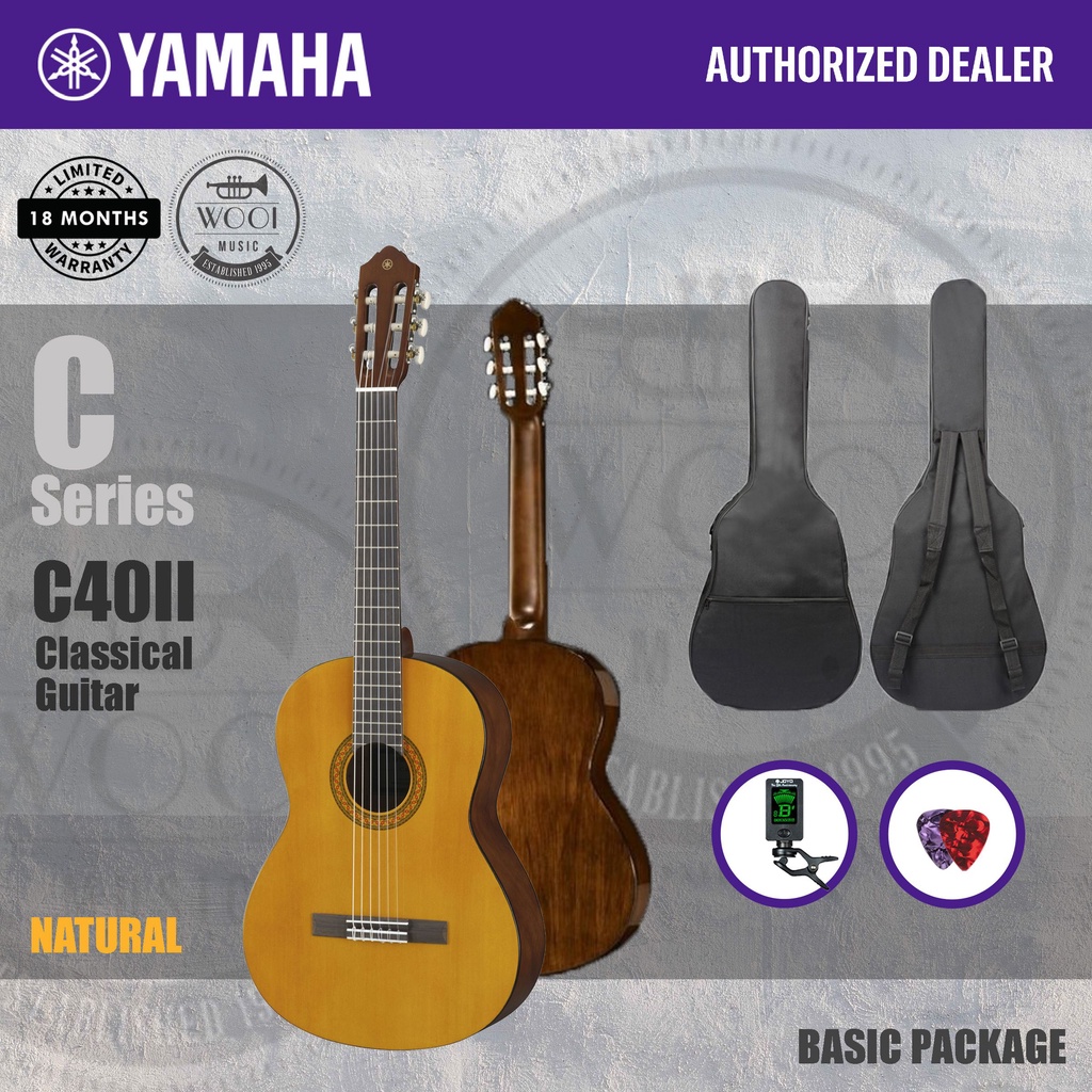 Yamaha C40II Classical Guitar Full Size 4/4 C40 (Basic Package