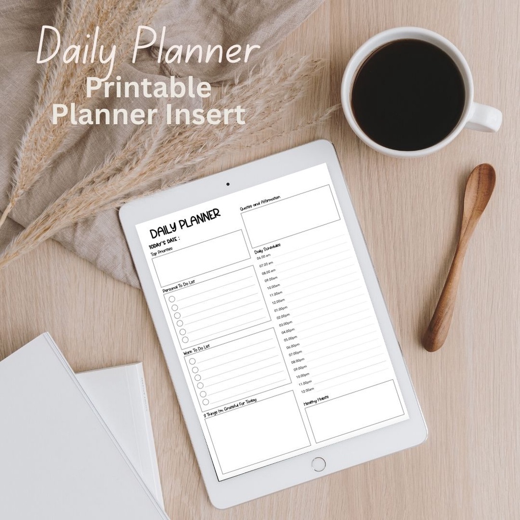 Printable Undated Daily Planner (Digital Download) Shopee Malaysia