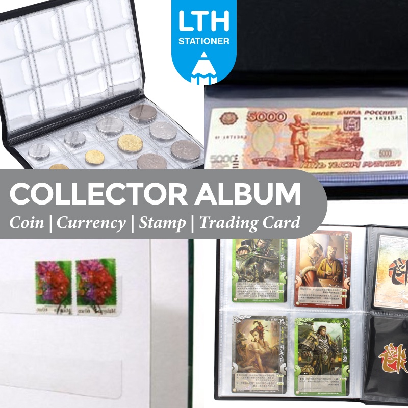 LTH Collection Holder Album Coin / Trading Game Card / Stamp / Currency Note Collector Holder Album with Pocket Holder