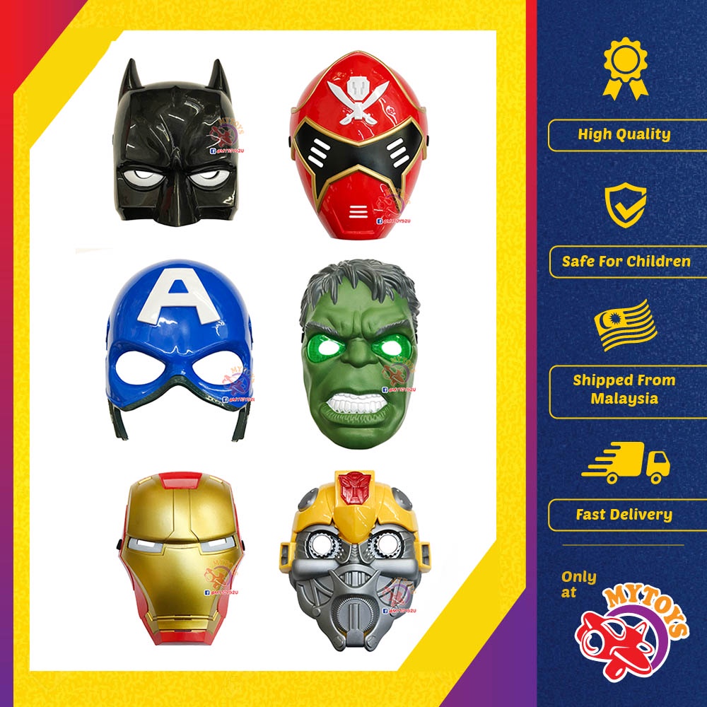 Cartoon Avengers Hero LED Light Party Children Mask Cosplay Party Toys ...