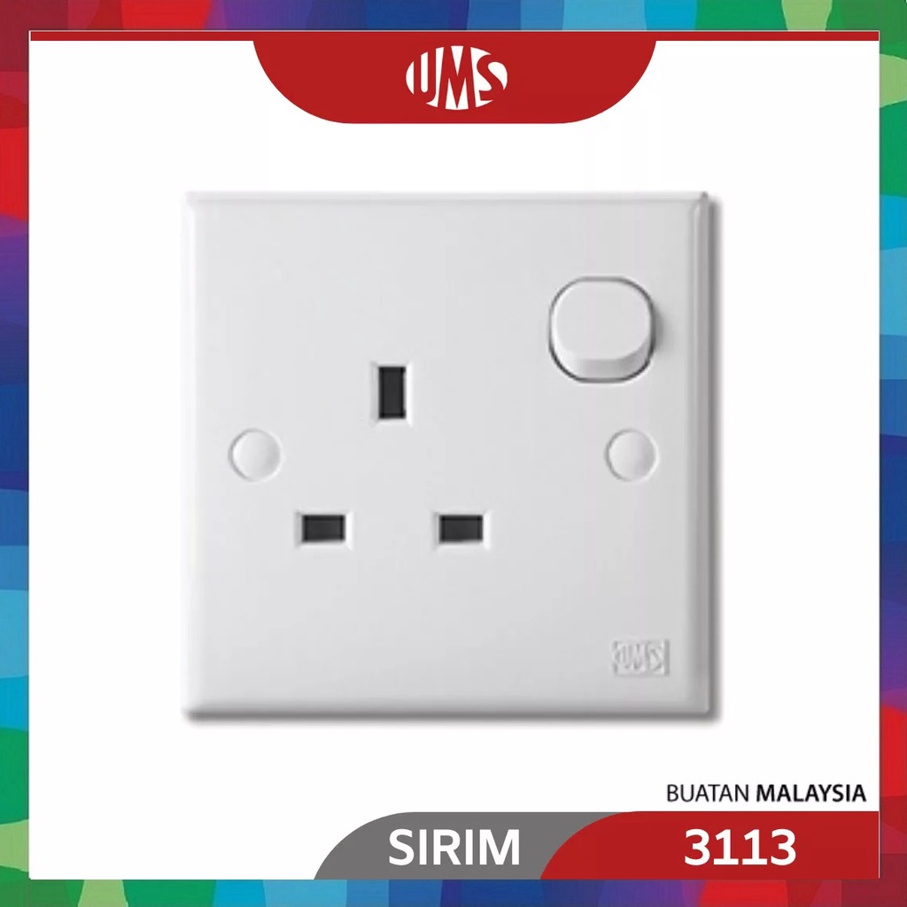 10PCS x UMS 13A Switch Socket Outlet 3113 (SIRIM) Plug socket Shopee