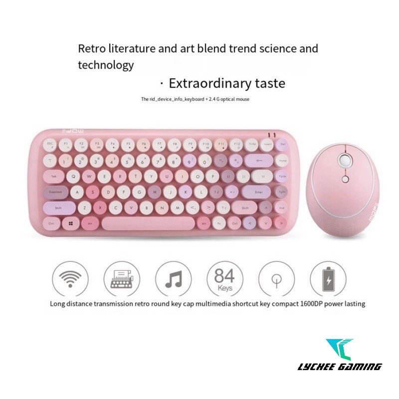 Original Mofii Candy Xr Wireless Keyboard And Mouse Set Lipstick Keyboard Girl Cute Candy 0818