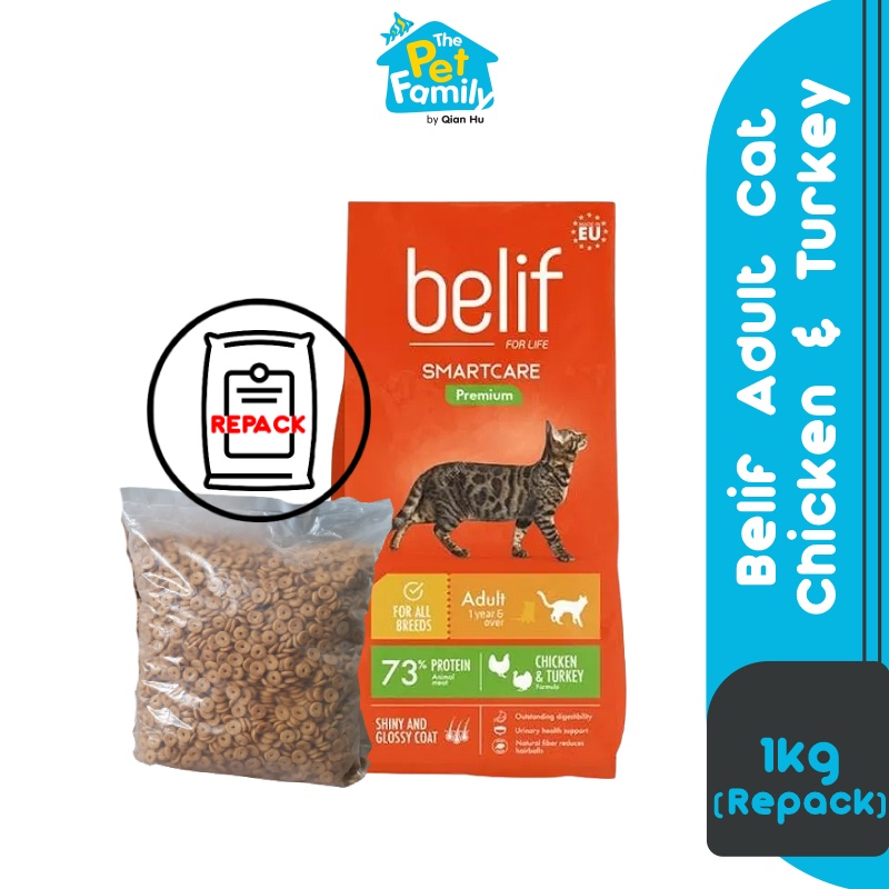 1kg Belif Smartcare Premium Cat Food Chicken & Turkey Makanan Kucing TPF Shopee Malaysia