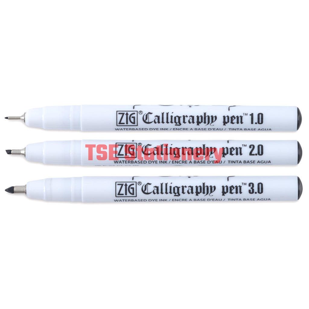 ZIG Calligraphy Pen Waterbased Ink 1.0/2.0/3.0 Oblique Tip / Arabic