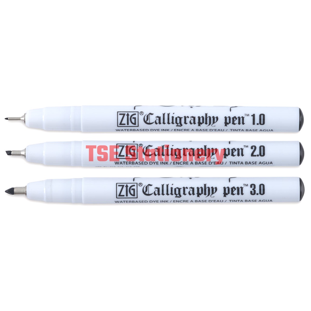 ZIG Calligraphy Pen Waterbased Ink 1.0/2.0/3.0 Oblique Tip / Arabic ...