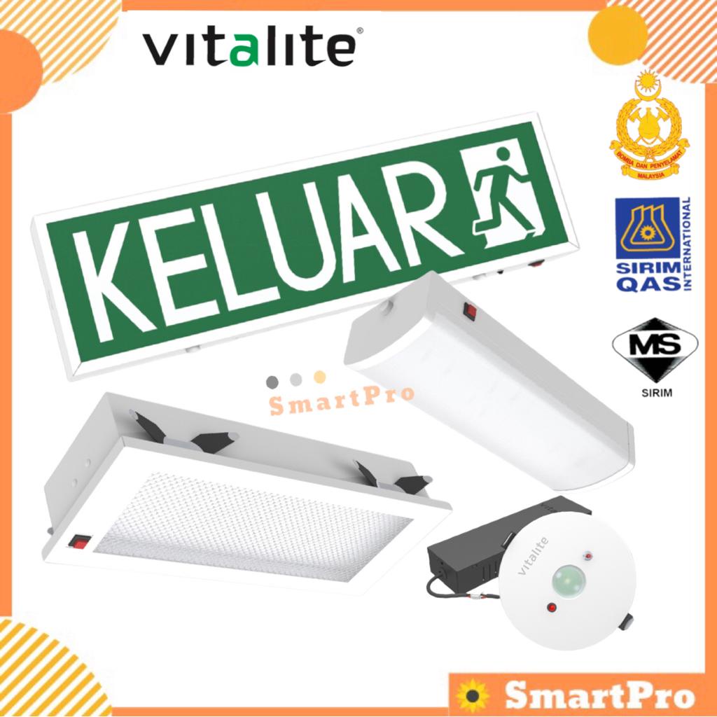 Vitalite LED Emergency Light VEL330/S VEL360/R VELR/75/115/R Keluar Sign VKS 560/B/RM With SIRIM