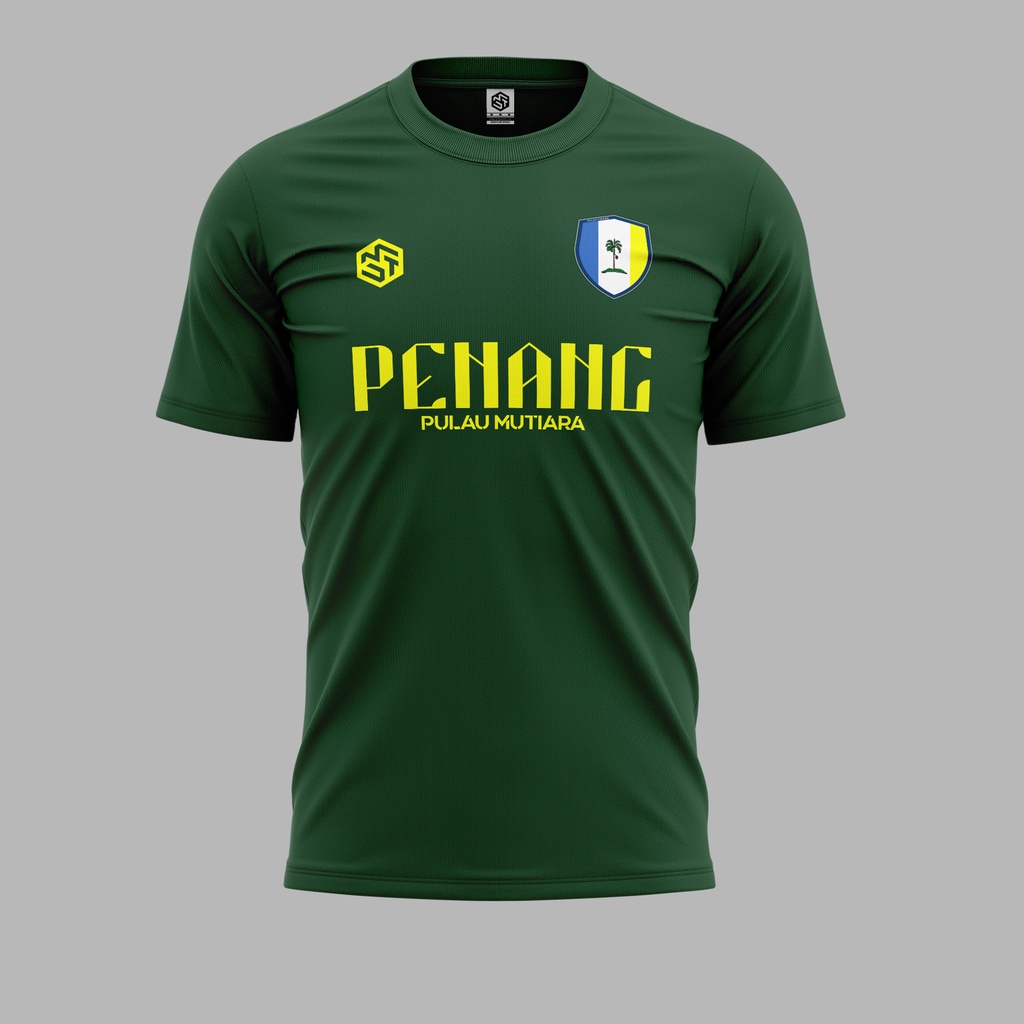 [READY STOCK] Pulau Pinang Pulau Mutiara Jersi Green/Yellow - Jersey Roundneck