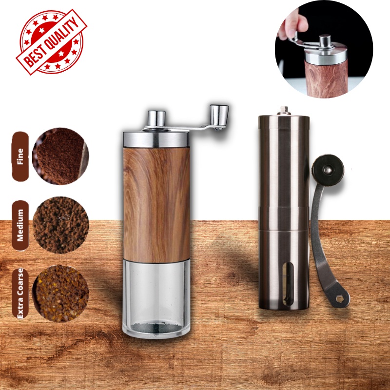 Ready Stock Stainless Steel Manually coffee grinder with Ceramic Burr