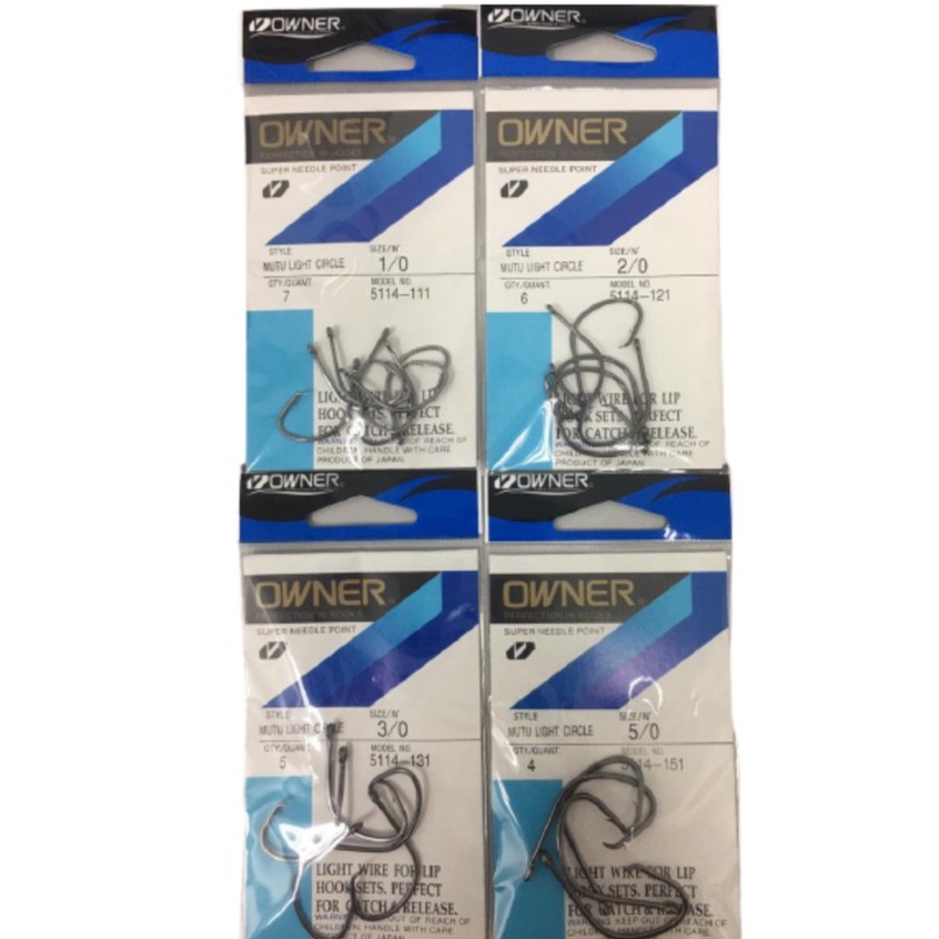 Owner Mutu Light Circle Hooks 5114 – Black Chrome, Fresh & Saltwater 11 thumbnail image