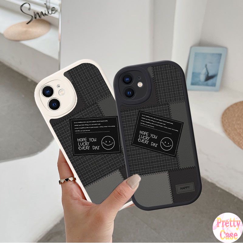 Casing Oval Big Eye Soft Phone Case Motif Lucky Every Day Compatible for iPhone 15 14 13 12 11 Pro XR X XS Max 6 6S 7 8 Plus SE 2020