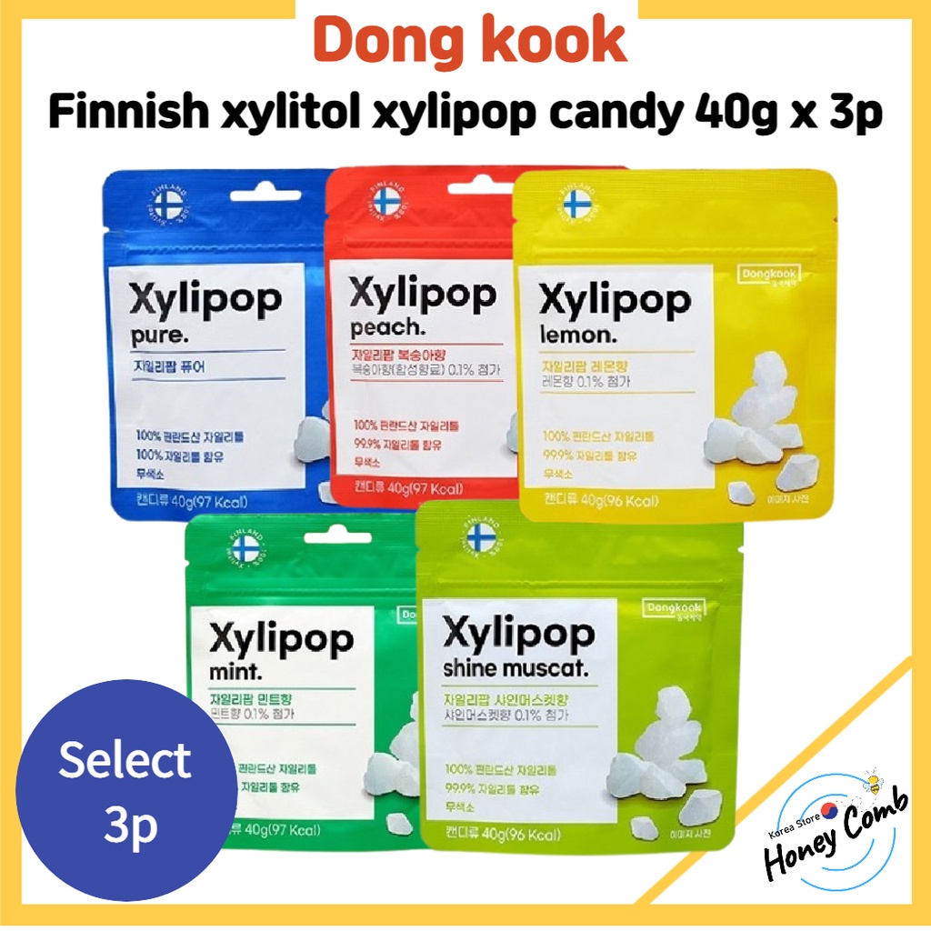 [Dongkook]Finnish xylitol xylipop candy 40g x 3p/Korea/ No Sugar oral