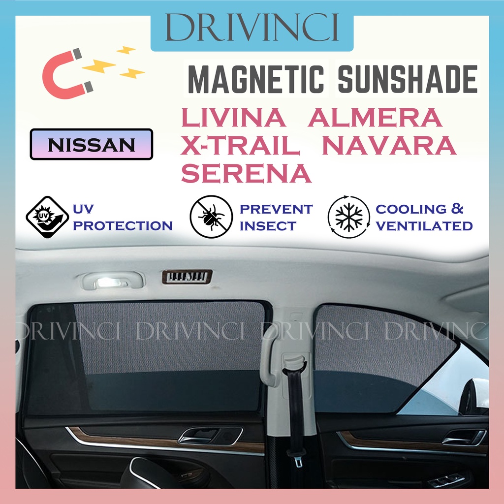 Nissan Grand Livina X-Trail Almera Navara Serena C27 Magnetic Sunshade ...