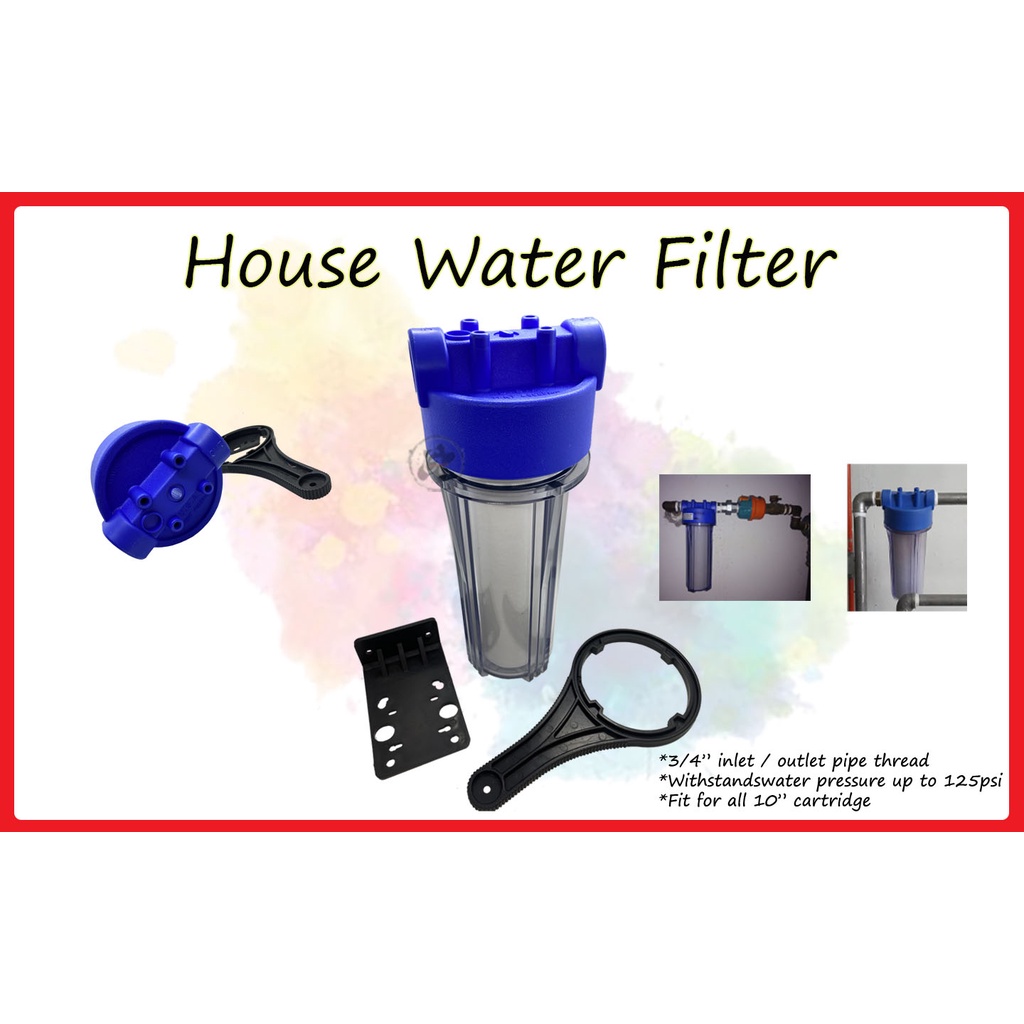 Dema 10" Water Filter Set 3/4" c/w Cartridge Dema Whole House