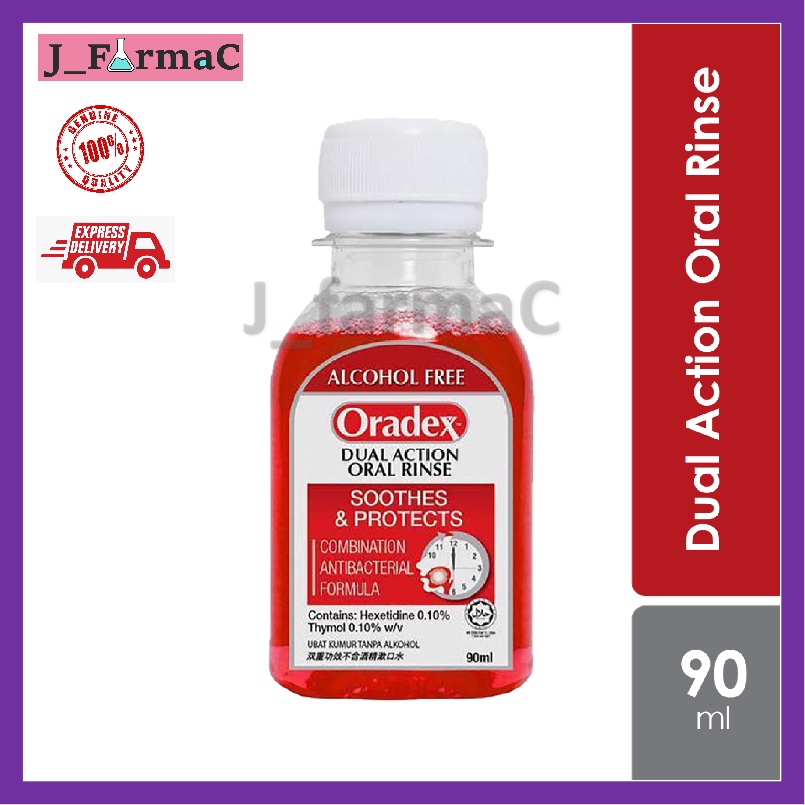 Oradex Dual Action Oral Rinse 90ml (Red) (Ubat Kumur Mulut)  Shopee