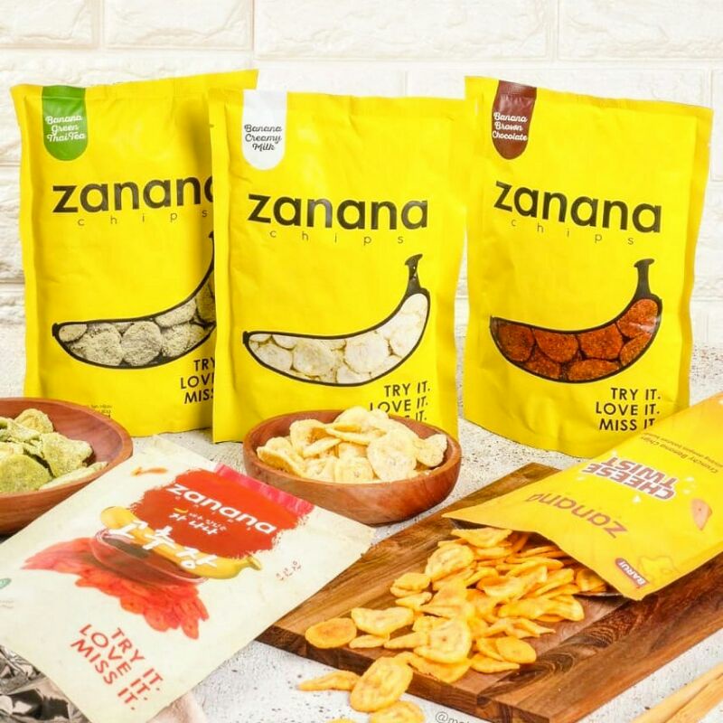 Zanana Chips Banana Chips Snack Present By Bandung Chocolate Green Thai