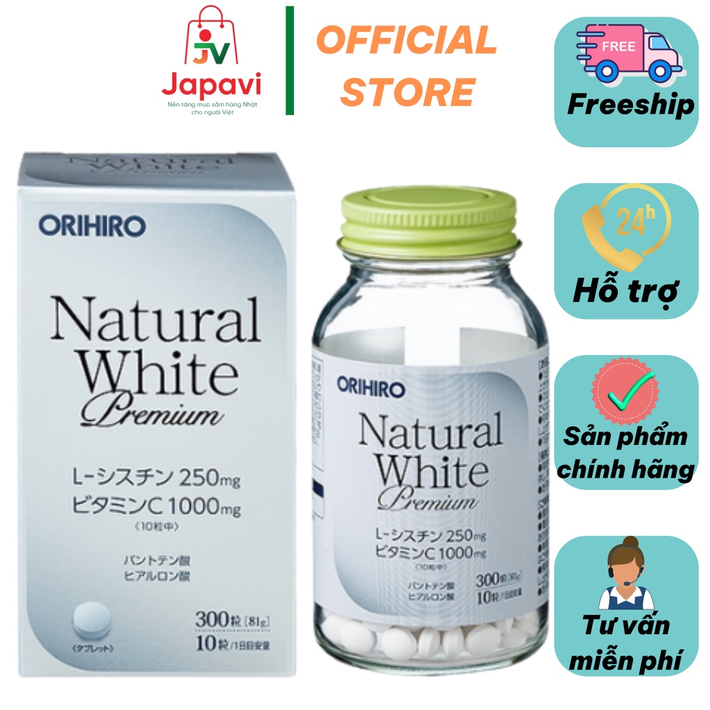Natural White Premium Orihiro Japanese whitening oral tablet 300 capsules / bottle to help