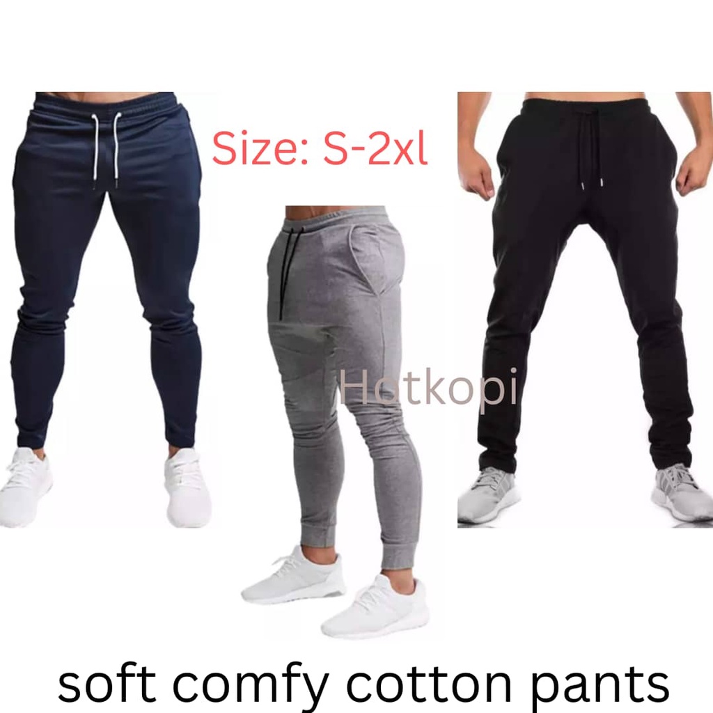 [Big sale 30%] men soft stretchy Trouser/Sweatpants(jogging/gym/workout/exercise)/seluar trouser 100% cotton