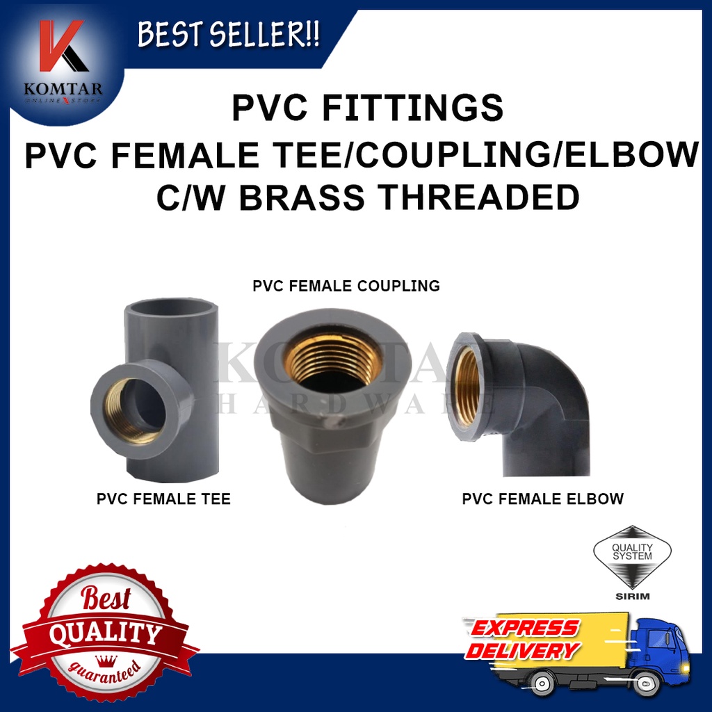 PVC Female Coupling/PVC Female tee /PVC Female elbow with brass