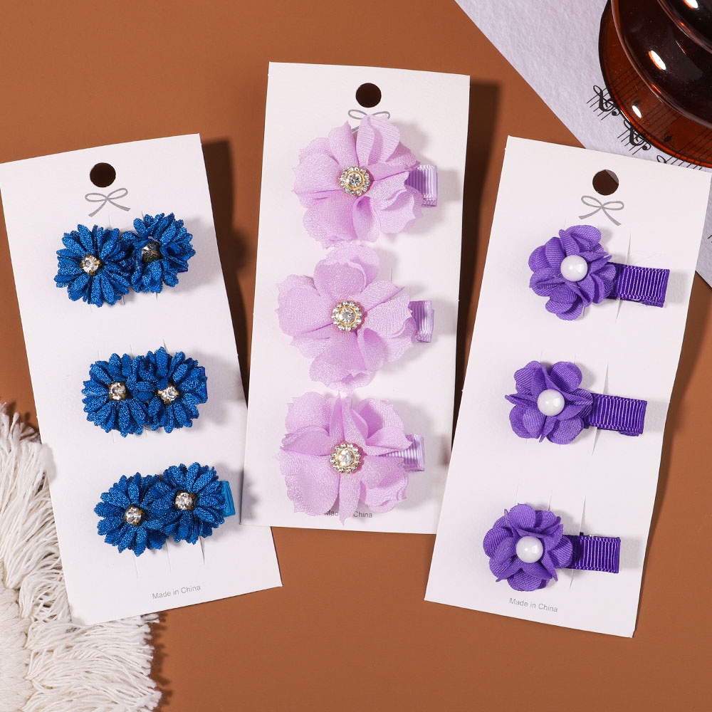 2Pcs/Set Artificial Flower Camellia Rose Hair Clips for Kids Girls