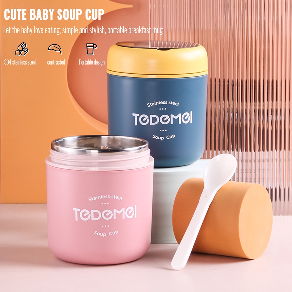 530ml Tedemei Stainless Steel Thermos Soup Container Baby Insulator