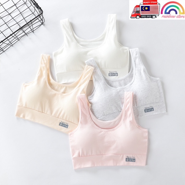 Girls bra teenage kids bra girl underwear clothing cotton teen sports braReady Stock