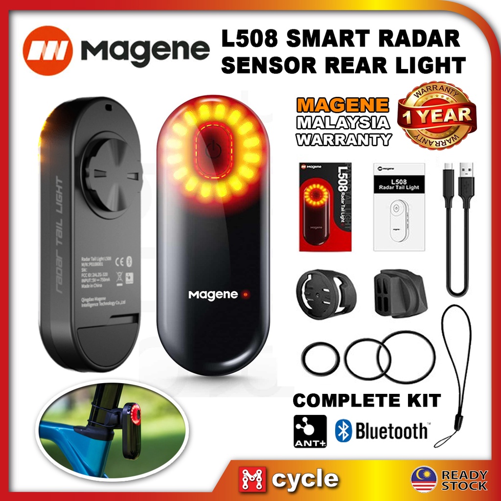 MAGENE L508 Bicycle Smart Radar Rear Light Bluetooth Ant+ Garmin Wahoo Bryton Varia Tail Light Blinker Malaysia Warranty