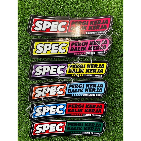 STICKER SPEC PERGI KERJA /PERGI SURAU /PERGI SEKOLAH /PERGI OPIS /KILANG (BIASA /CHROME)