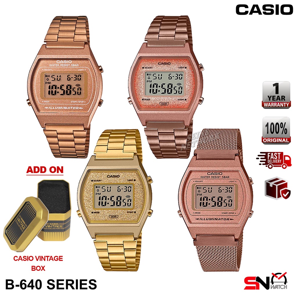 Casio Ladies Digital Watch B640WB B640WC B640WD B640WBG B640WCG B640WDG