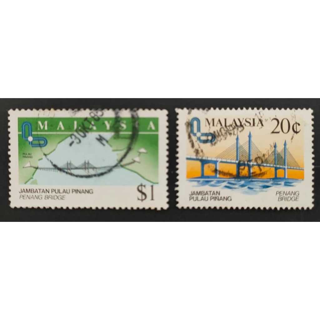 MALAYSIA, JAMBATAN PULAU PINANG, USED, 2 PIECE TOGETHER, INCOMPLETE SET, USED