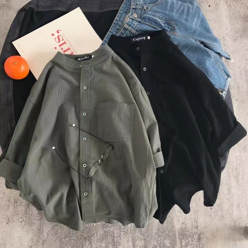 Korean Style Women Ladies Loose Long Sleeve Shirt Blouse + Knit Vest 2pcs Set Casual Wear Baju Baju Wanita Lengan Panjang