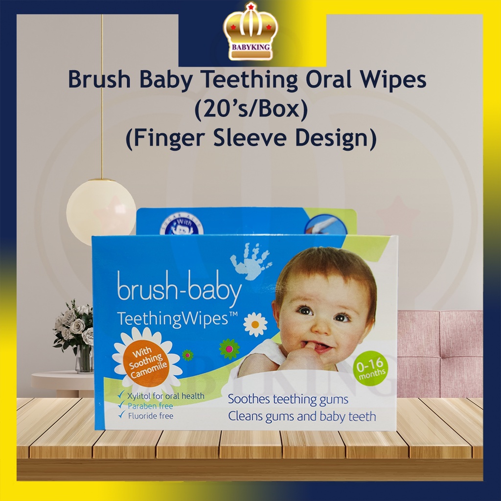 Original BrushBaby Oral Dental Teething Wipes Wipe Tisu Mulut Brush Baby (20's/box) Shopee