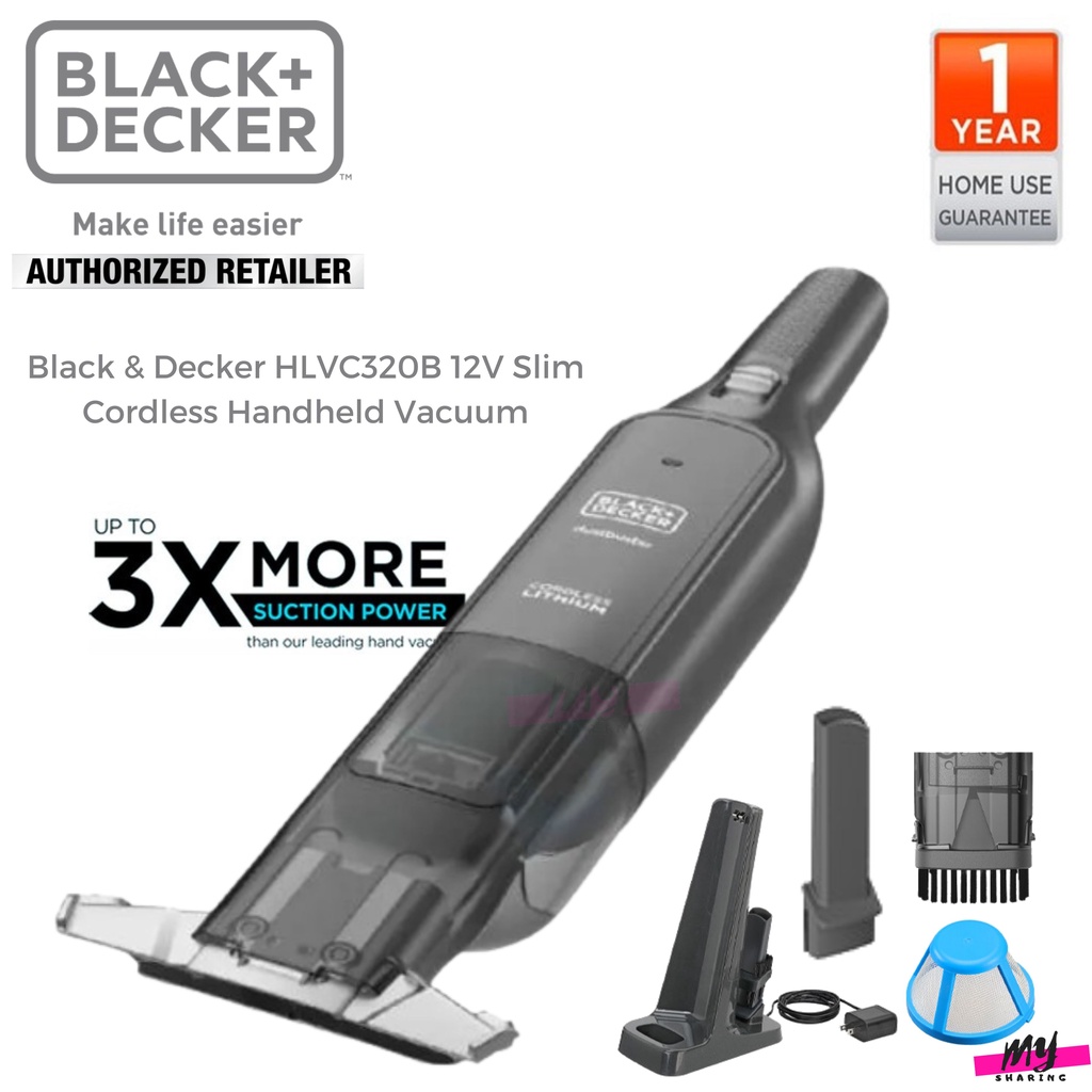 BLACK & DECKER HLVC320BB1 12V Handheld Dustbuster Advanced Clean Slim