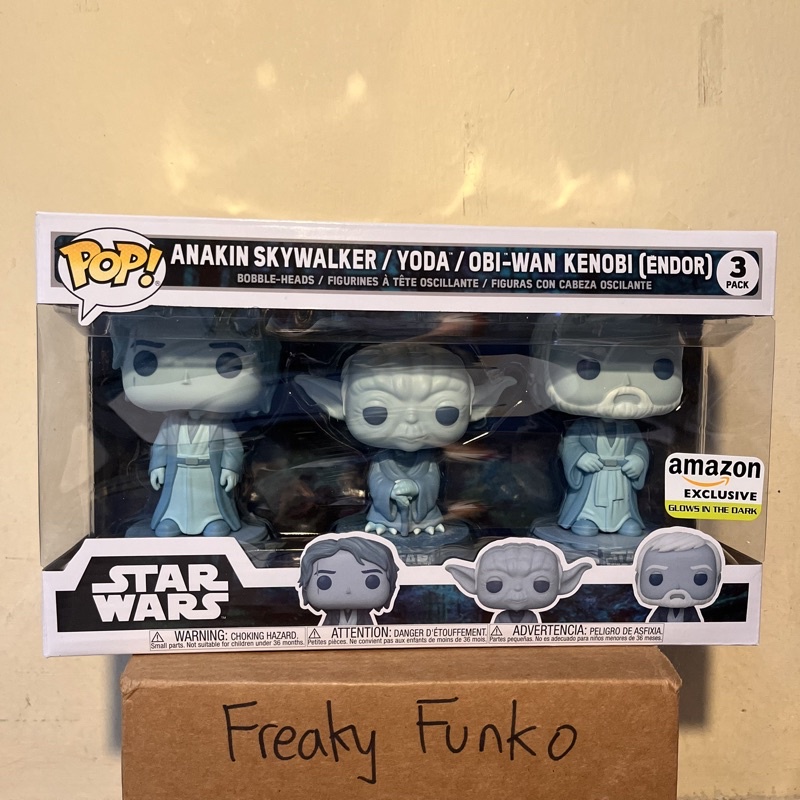 Funko Anakin Skywalker, Yoda, Obi Wan Kenobi Gitd Amazon Exclusive 