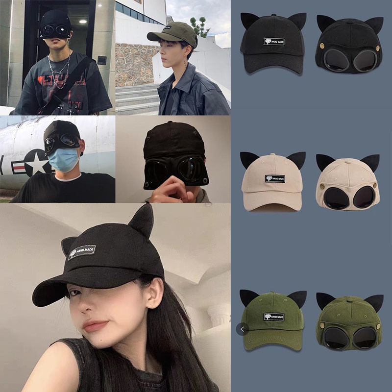 Fashion aviator hat topi spek mata Parent-child cap men personality folded peaked cap ins glasses sunglasses cap Cycling Cap High Quality 可爱帽子 cap women