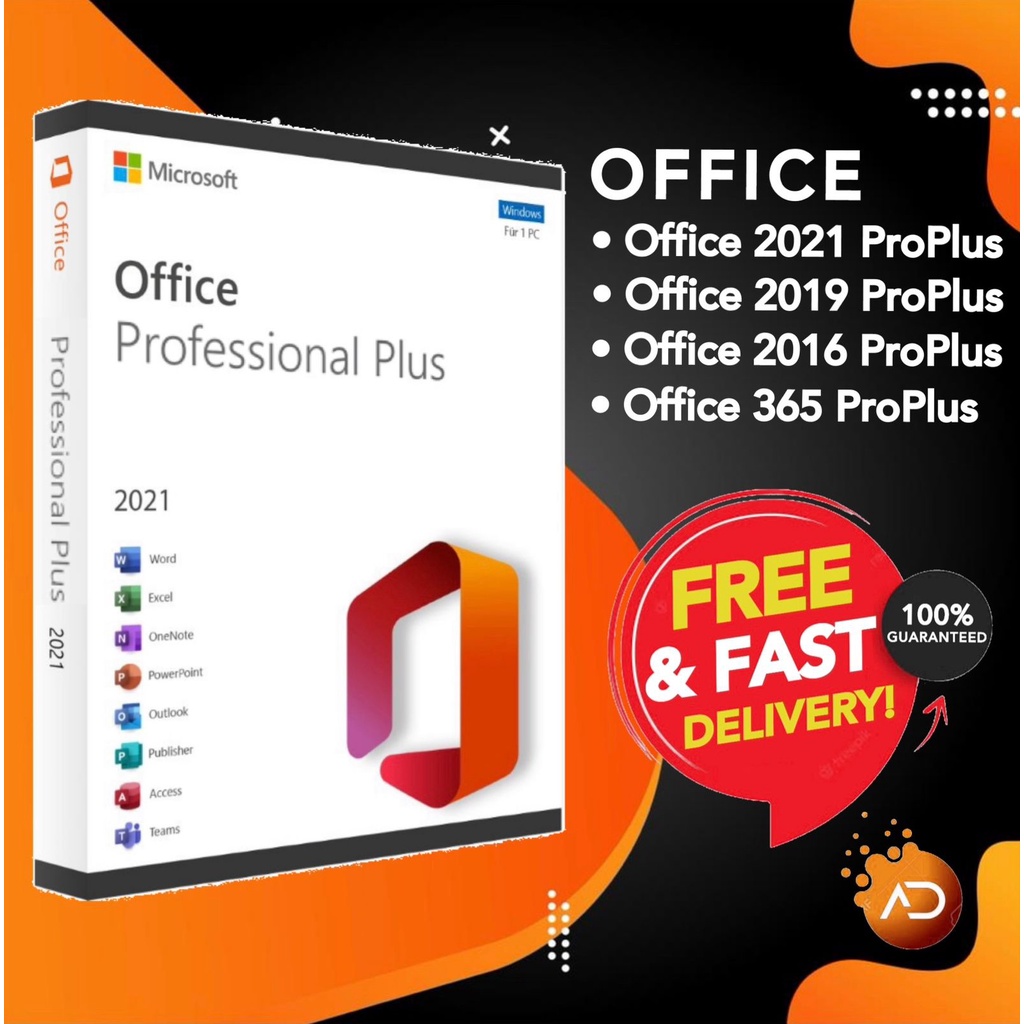 Office 2021 2019 2016 365 Professional Plus & Windows 11 10 7