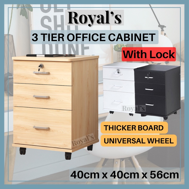 ROYALS 3 Tier Office Drawer File with Lock Office