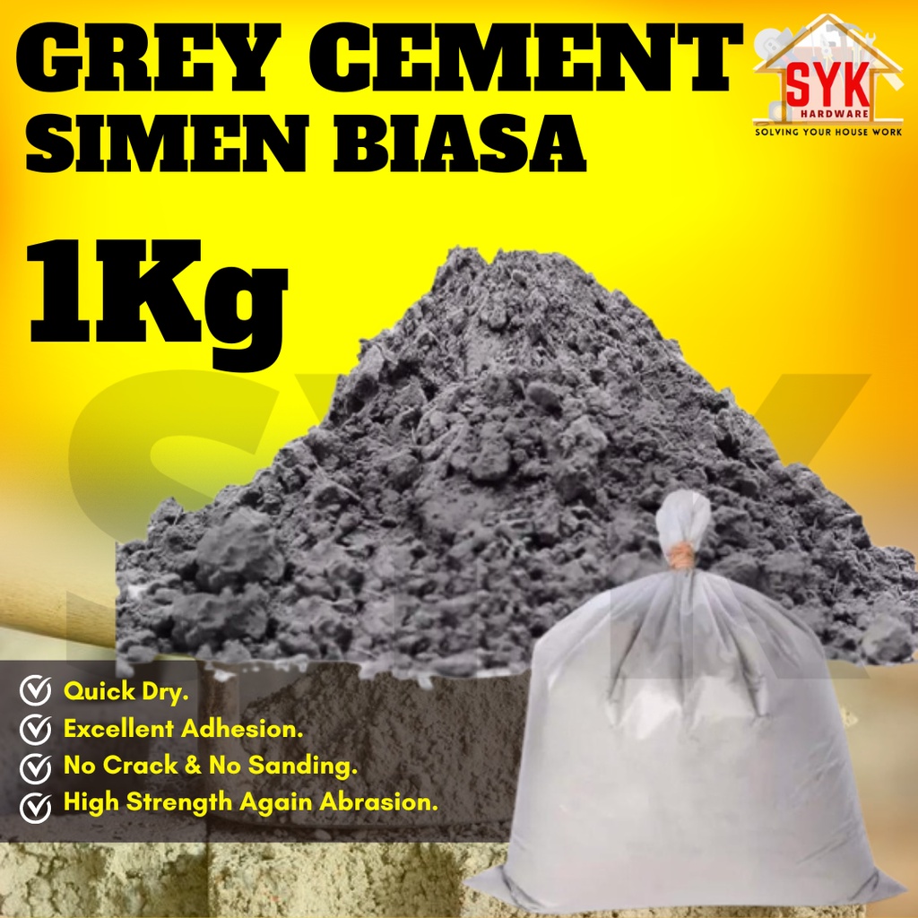 SYK 1Kg 1Pack Building Cement DIY Cement Wall Tile Floor Crack Repair Ready Mix Construction Simen Dinding