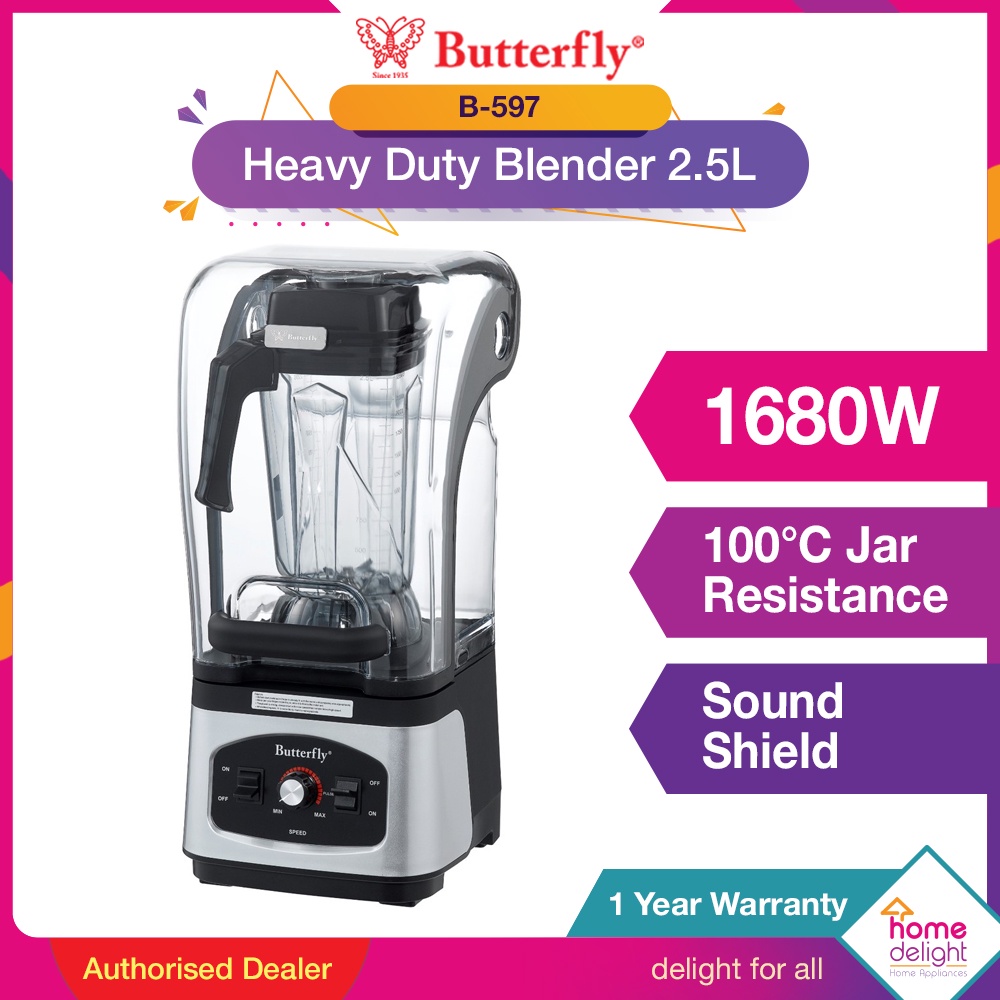 Butterfly Commercial Heavy Duty Blender 2.5L 1680W B-591 B-597 / 1500W ...